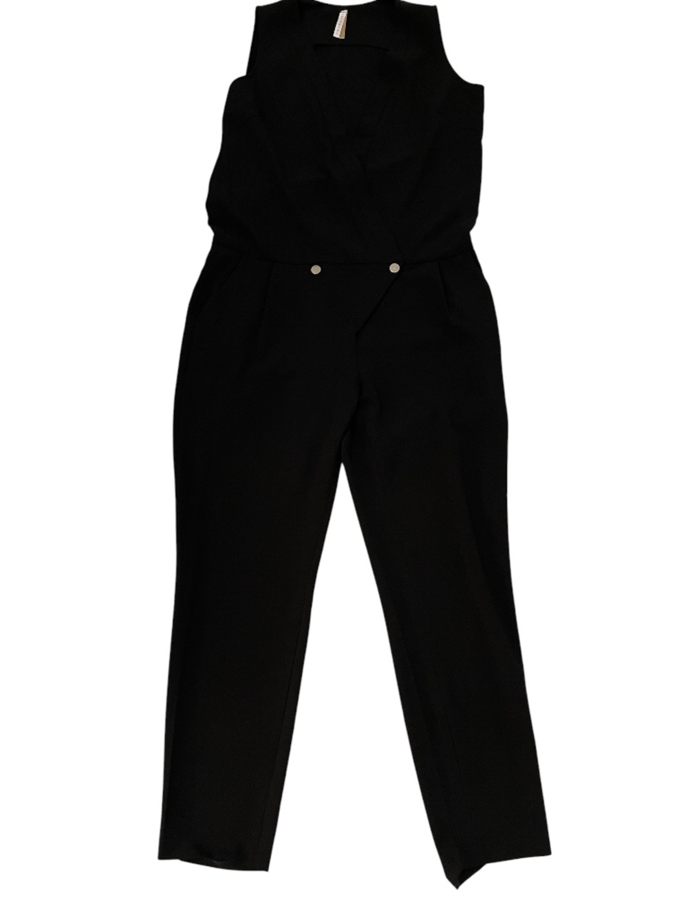 Imperial Black Medium Jumpsuit With Snap Detail